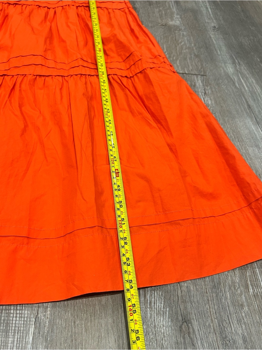Quince 100% Organic Cotton Poplin Tiered Maxi Dress Vermillon Red L - Picture 13 of 14